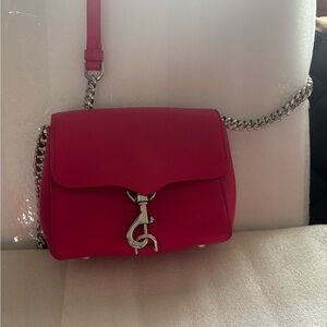 Rebecca Minkoff Red Crossbody Bag with Silver Chain
